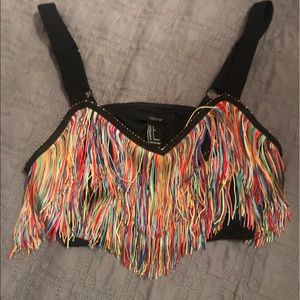 Colorful fringe top RAVE/FESTIVAL WEAR